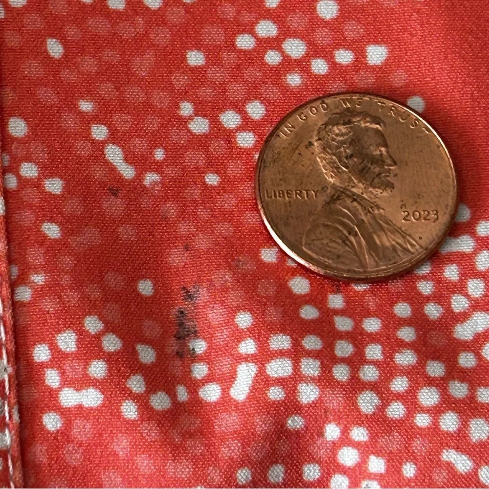 Johnnie-O Men’s Medium Swim Trunks Orange White Coral Sand-dollar Pattern